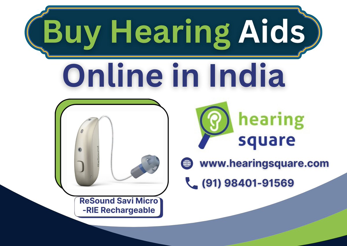 hearing_square's tweet photo. 🦻 Buy Hearing Aids Online in #India – Simple &amp; Reliable

Hearing Square offers trusted access to advanced hearing #technology with expert guidance

Featured Model: #ReSound #Savi Micro-RIE Rechargeable

🌐 https://t.co/Onk36vCvW1 | 📞 +91 98401 91569

#HearingSquare #hearingaids https://t.co/gm5S87j2QQ
