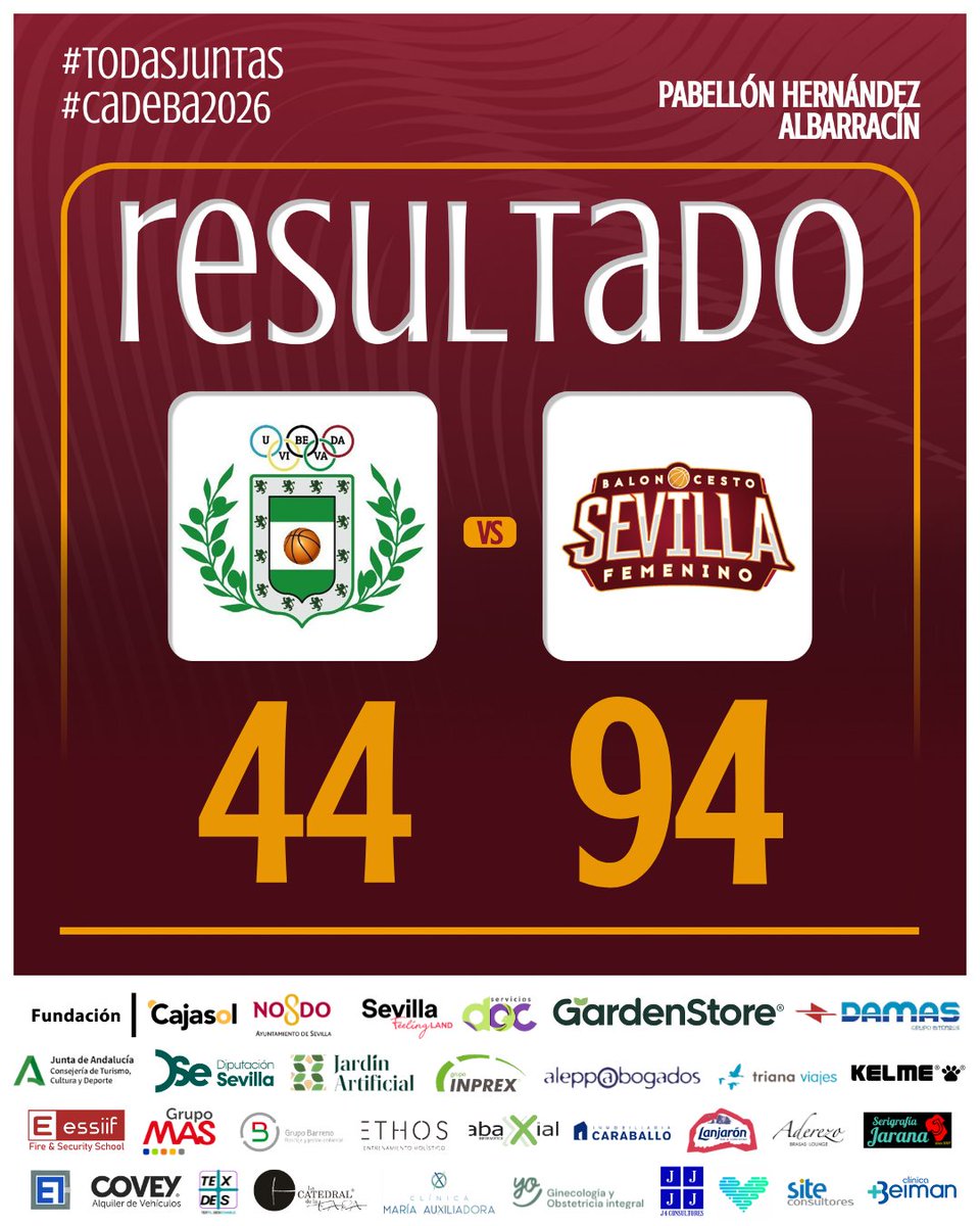 cbsfemenino's tweet photo. ✅ 𝐅𝐈𝐍𝐀𝐋 𝐃𝐄𝐋 𝐏𝐀𝐑𝐓𝐈𝐃𝐎
💪🏼 Importantísima victoria de nuestro junior en el #CADEBA2026. ¡Mañana a por más! ¡Seguimos, equipo! ¡A por la clasificación!
#TodasJuntas https://t.co/6VwuftdgoW