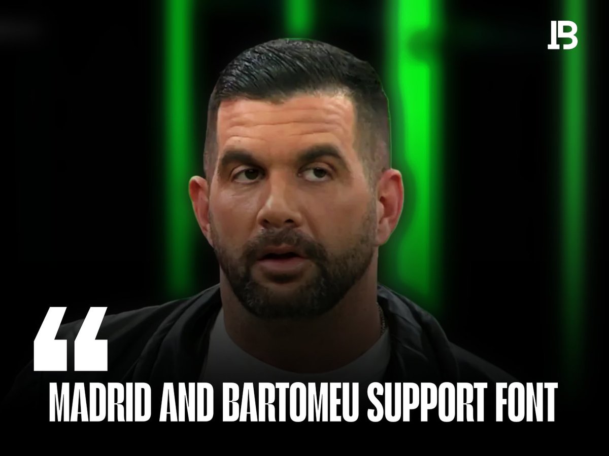 TheBarcaCentral's tweet photo. 🚨 BOMBSHELL FROM JOSÉ ÁLVAREZ!
"Bartomeu and the Madridistas support Victor Font. No more needs to be said." 💣🗳️
The election war is heating up just 4 days before the vote! 🗳️🔵🔴
Via -- @elchiringuitotv 

#Barça #EleccionsFCB #VictorFont #Bartomeu #ForçaBarça https://t.co/OaCtHJCSqd