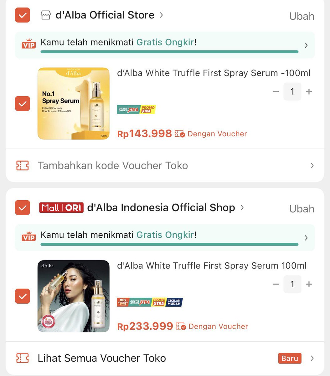 DIb8JYma6k's tweet photo. Guys,kalian harus hati2 awas kegocek sama toko yang ngaku official store. Contohnya ini harganya lebih murah dari asli terus followersnya udah ribuan..Jangan lupa tandain ya biar ga kena barang palsu https://t.co/KCVXOU3hug