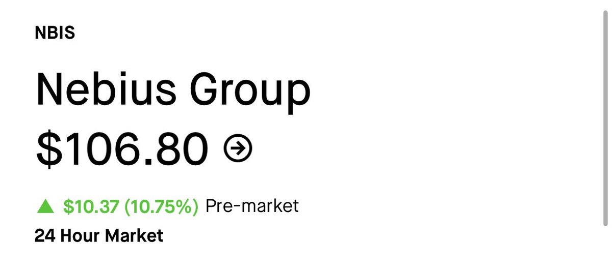 $NBIS 

News &amp; setup were not a coincidence 

Relative strength has been off the charts 

What a gap-up on $NVDA investing $2B