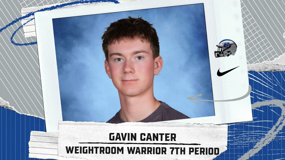 BTHS_Football_'s tweet image. Congratulations to yesterday seventh period weight room warrior and his phenomenal job on upper body extravaganza Gavin Canter ! #GoBears #GoodBetterBest