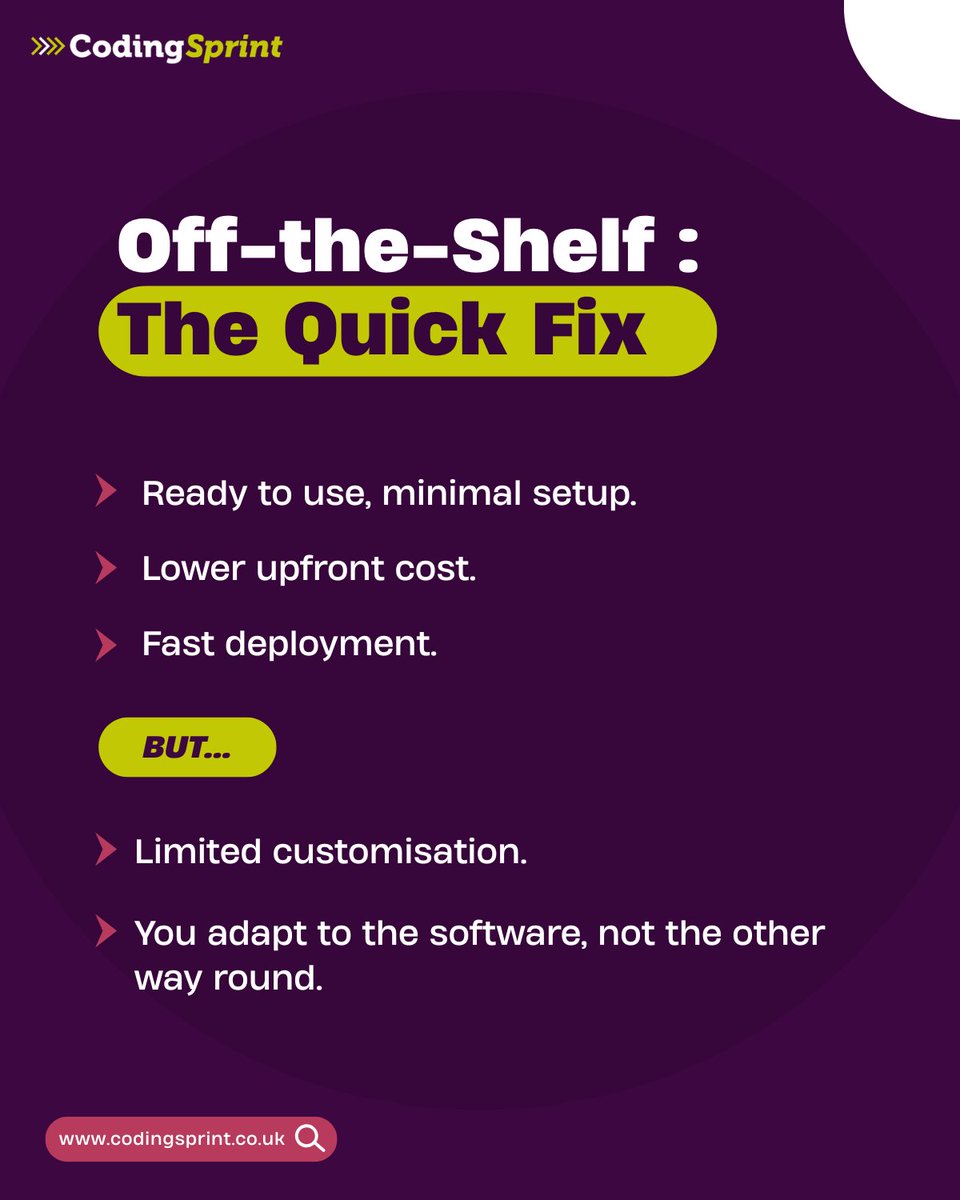sprint_coding's tweet photo. Off-the-shelf gets you started fast.
Bespoke gives you control and flexibility.
At Coding Sprint, we help you choose and build what truly fits.
 https://t.co/AHugxQxhoQ

#BespokeDevelopment #SoftwareDevelopment https://t.co/cVzh0UIi7k