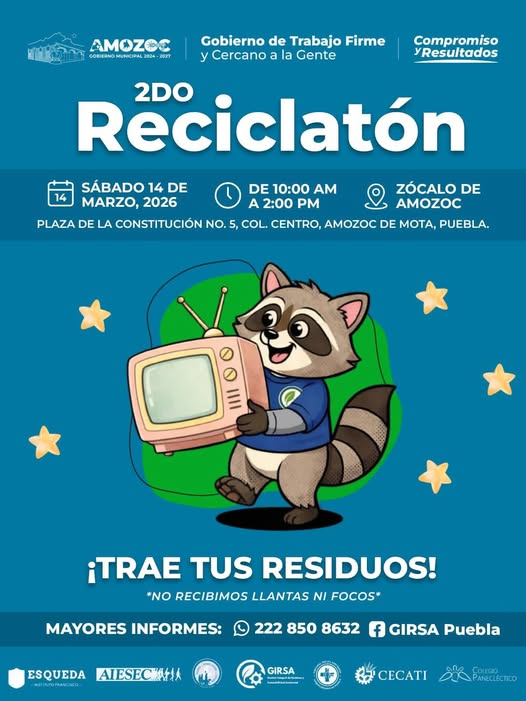 #VISION en #Amozoc
Con el 2º Reciclatón, Amozoc continúa con acciones en favor del cuidado del planeta.