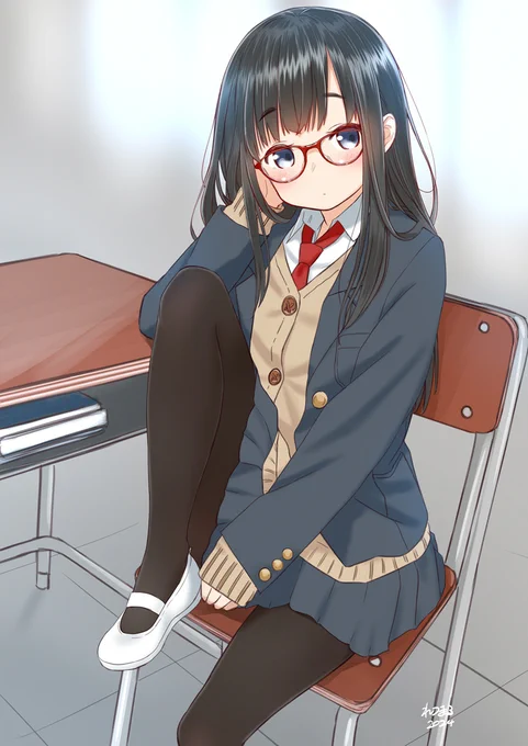 #片膝立てポーズを上げたら皆も上げてくれる #oc