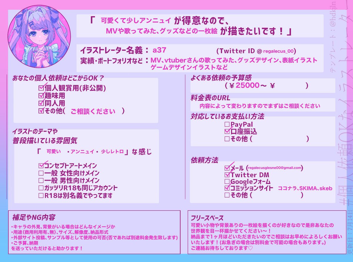 ご依頼詳細はこちらからご確認ください〜！まだ少し受け付けてます✨