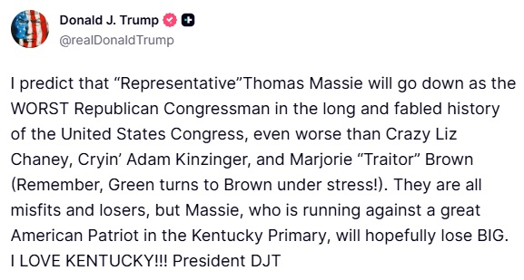 Commentary Donald J. Trump Posts From Truth Social tweet media