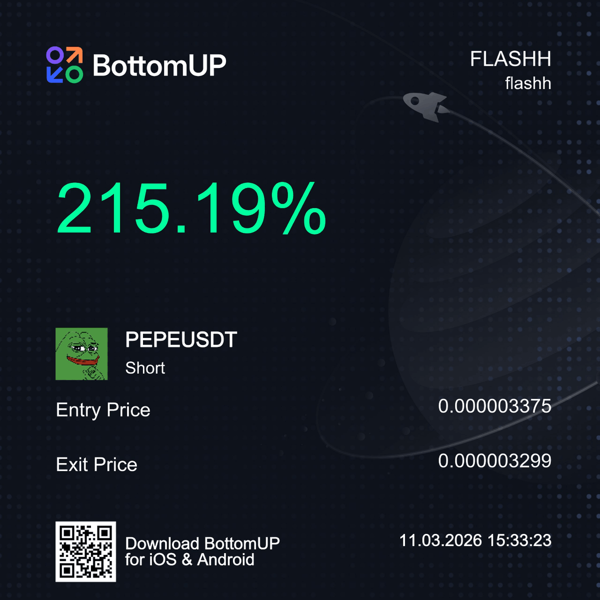 🔥 <a href="/wakepmakemoney/">Fla-shh</a> turned $PEPEUSDT shorts into 215.19% profits while others chased pumps. this is what execution looks like 🔥 BottomUP