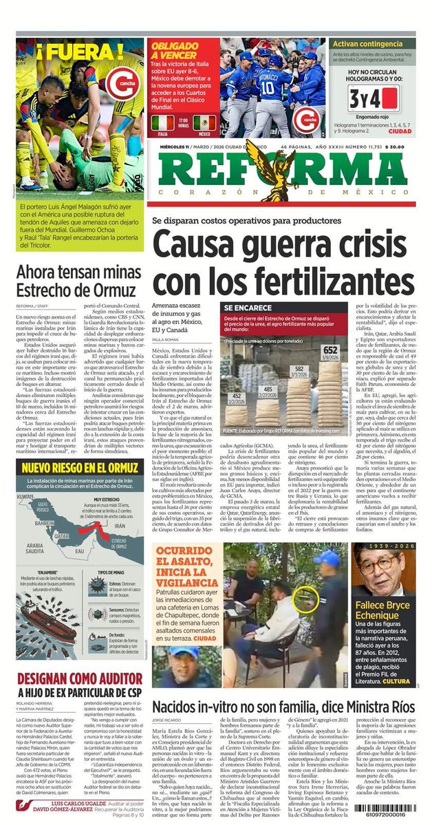 11 marzo  #PrimeraPlana
<a href="/Reforma/">REFORMA</a>