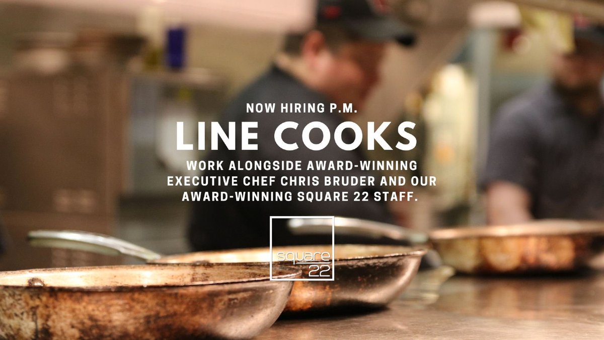 TheSquare22's tweet photo. NOW HIRING
Work in a stable environment alongside award-winning Executive Chef Chris Bruder.
• Sundays and holidays off
• Competitive wages based on experience

Apply online at https://t.co/Ct1zxuwt5q https://t.co/dBxI5OTUu9