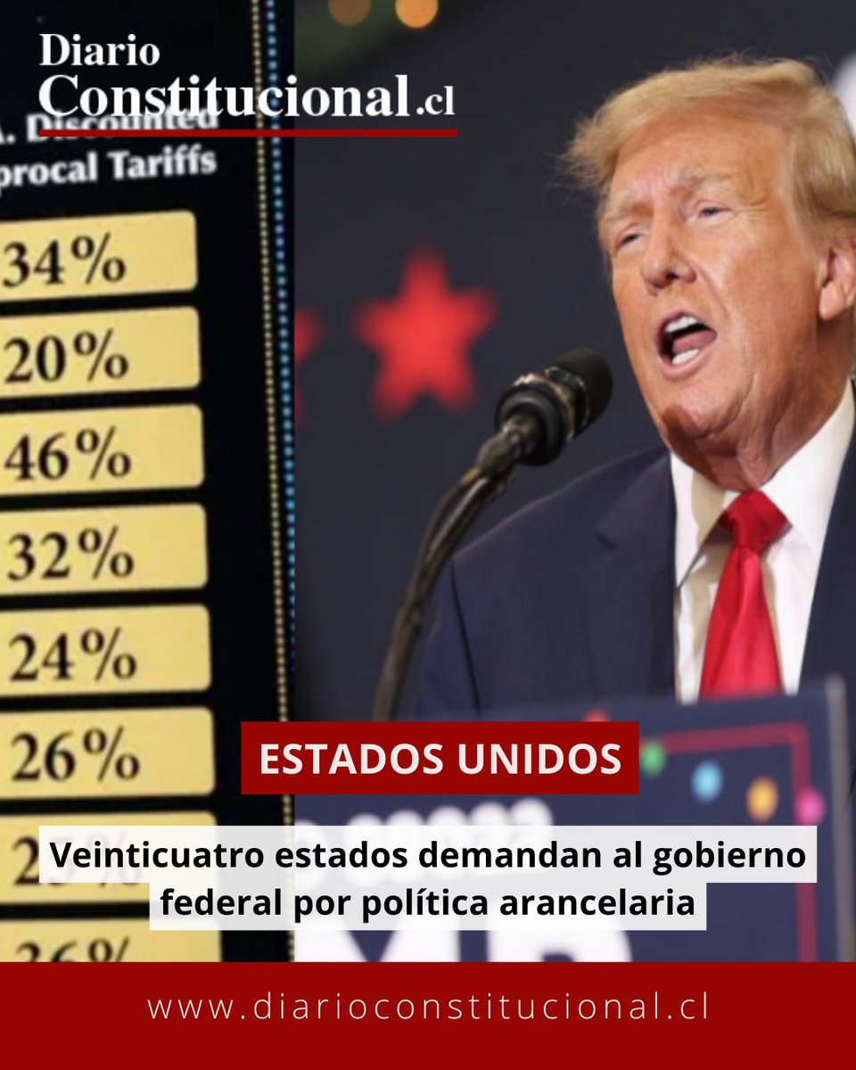 DiarioConst's tweet image. ⚖️24 estados de EE.UU. demandan al gobierno federal por su política arancelaria. Cuestionan el uso de la Sección 122 de la Ley de Comercio para imponer recargos. El caso podría definir límites del poder presidencial.
👉Más en diarioconstitucional.cl/2026/03/11/vei…
#EstadosUnidos #Aranceles