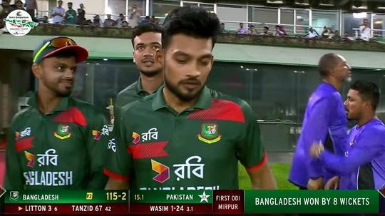 arnuX05's tweet image. Bangladesh's 8 wicket victory today with 209 balls to spare is their biggest win against Pakistan in ODIs, ever.

© @DeafMango 

#BangladeshCricket #BanVSPak