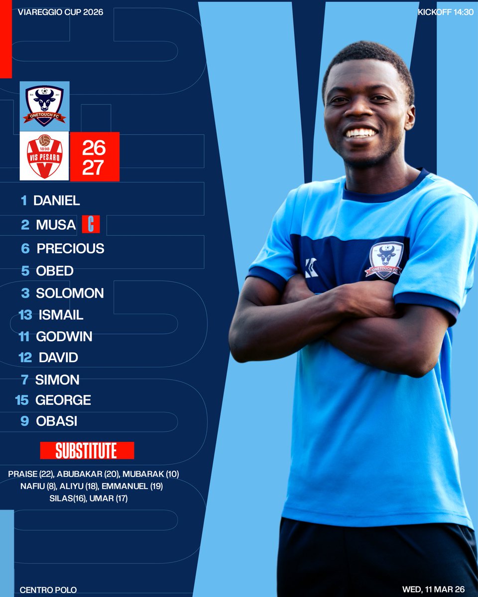 _OneTouch_FC's tweet photo. Starting XI is set-now it's time to give it everything on the pitch. Let's go! https://t.co/Ao63lzl7SP