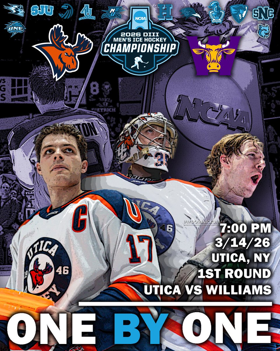 🚨NCAA FIRST ROUND

The Pioneers host <a href="/NESCAC/">NESCAC</a> Champion Williams College in an NCAA First Round game Saturday night! 

Pioneer Nation how we feeling?!?!

TICKETS ON SALE NOW 
empirestatetix.evenue.net/event/UU26/0314

<a href="/Utica_Pioneers/">Utica Pioneers</a> <a href="/uticauniversity/">Utica University</a> 

#PioneerHockey