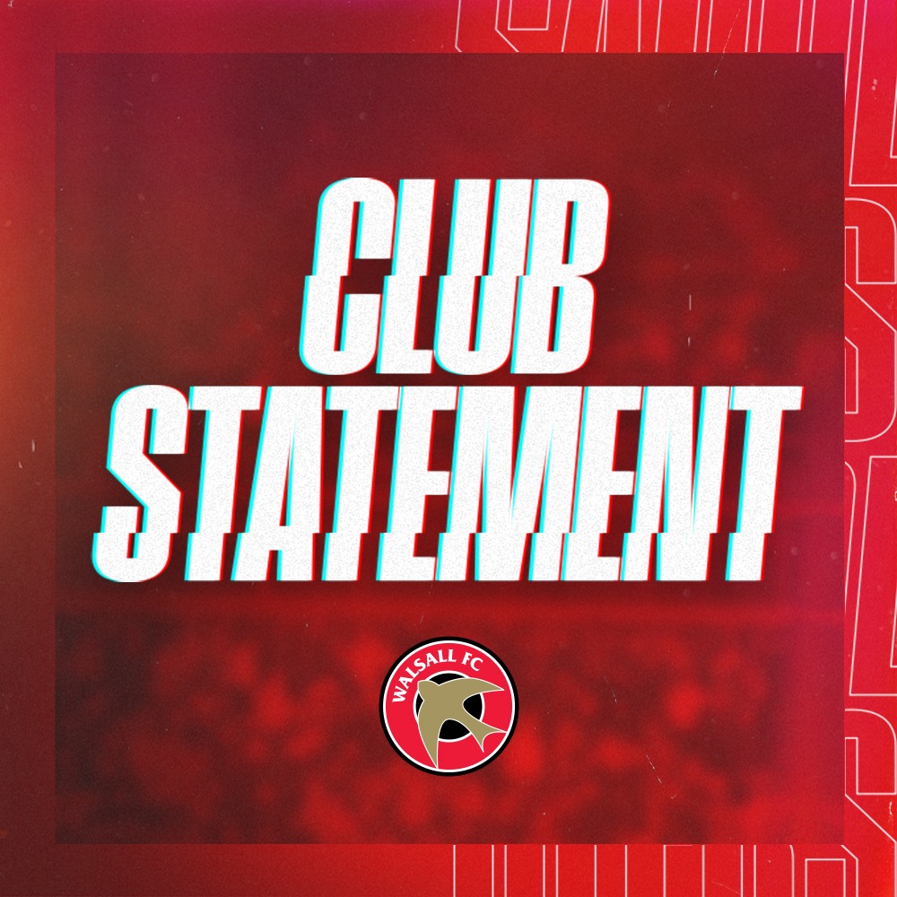 WFCOfficial's tweet photo. Walsall Football Club have today parted company with Men’s First Team Head Coach Mat Sadler, bringing an end to his tenure after nearly three years in charge.