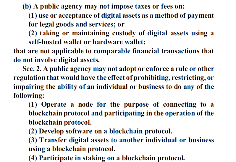 megawatthq's tweet photo. 🤔Did you know you cannot be prohibited, restricted, or unduly taxed for running a node or using a self-hosted wallet in Indiana?

Indiana’s new law (HB 1042) is about more than just digital assets in state pension funds. It's also about protecting the rights of Bitcoiners. 

The law states that no public agency, except the Department of Financial Institutions, may prohibit, restrict, or impair a person’s ability to:

• run a node
• use a self-hosted or hardware wallet
• maintain custody of their digital assets

And importantly, “impairment” includes taxes.👈

In other words: running a node or holding your own keys cannot be unduly taxed or restricted.

Many jurisdictions leave this in a gray area. Even in the EU, self-hosted wallets sit in regulatory limbo for peer-to-peer transfers.

In Indiana, the rights are explicit.