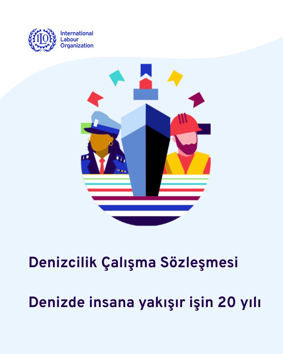 iloankara's tweet image. Küresel ticaretin yaklaşık %90’ı deniz yoluyla gerçekleşir. Bunu mümkün kılan ise denizcilerdir.
ILO'nun "Denizcilik Çalışma Sözleşmesi" ücretlerden güvenliğe ve insan onuruna yakışır çalışma koşullarına kadar denizcileri koruyan asgari standartları belirler #İnsanaYakışırİş #MLC