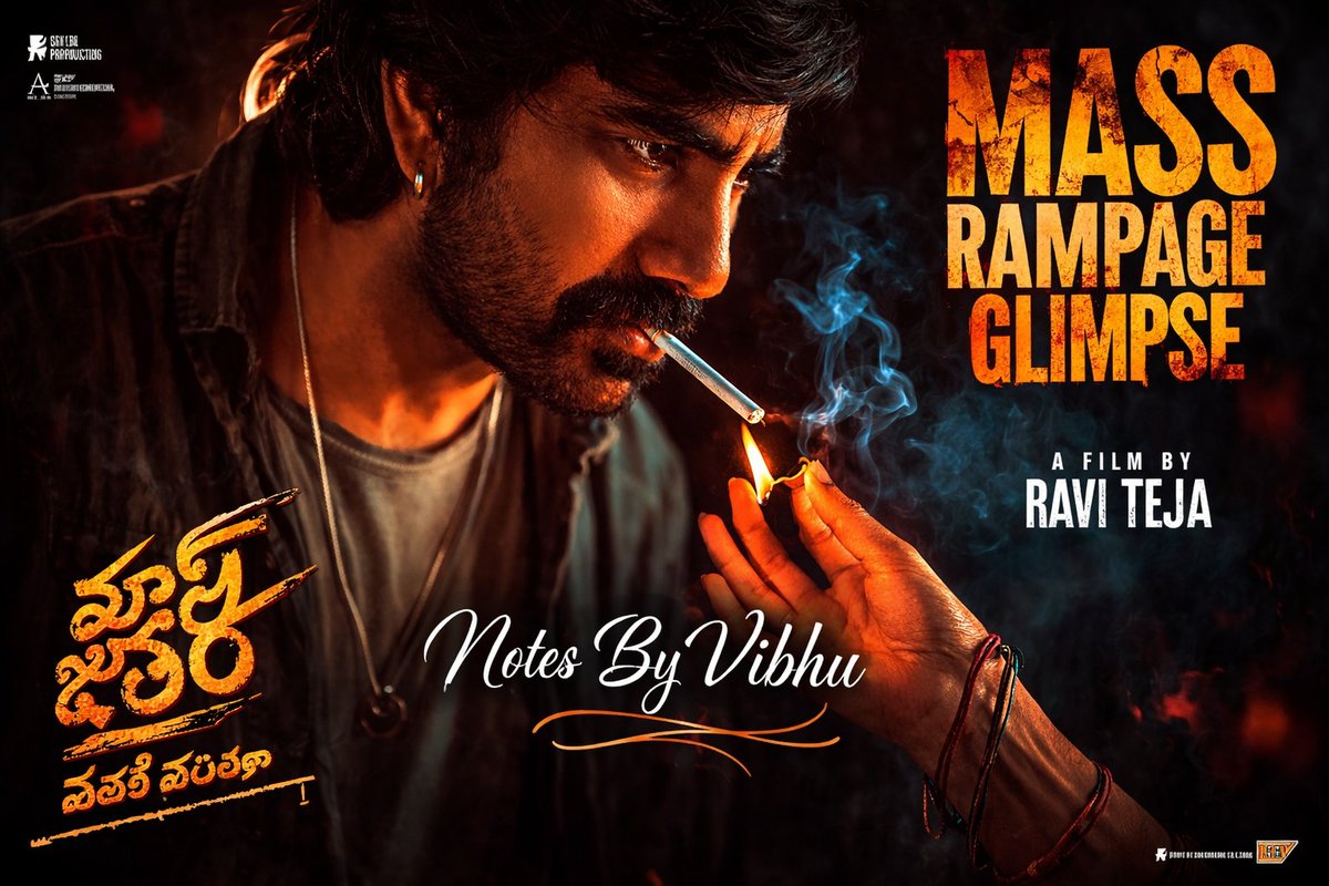 VibheshRajput's tweet photo. 🎬 Just watched Mass Jathara on Netflix! A full-on mass entertainer with strong action by Ravi Teja.

Read my short review on Notes by Vibhu 👇
 https://t.co/KflqEG3KBq
#MassJathara #RaviTeja #Netflix #NotesByVibhu https://t.co/4htGQqhqCl