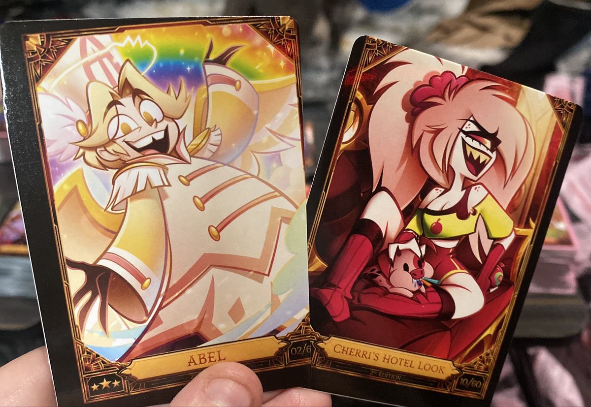 only1tricks_vrc's tweet photo. Quality control was also kinda bad this time. Lot of my foils were off center https://t.co/eyAPpEc38U