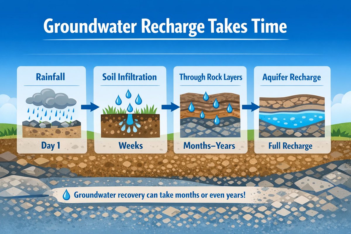 Snow on the ground doesn’t mean drought is over. Groundwater recharge takes time—one reason water professionals carefully manage supplies year-round. 💧#NationalGroundwaterAwarenessWeek