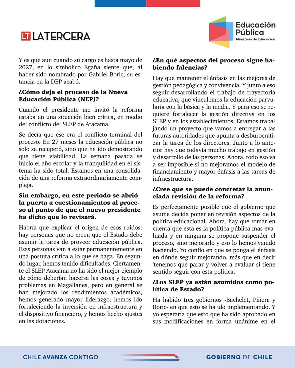 Dirección de Educación Pública de Chile (DEP) tweet media