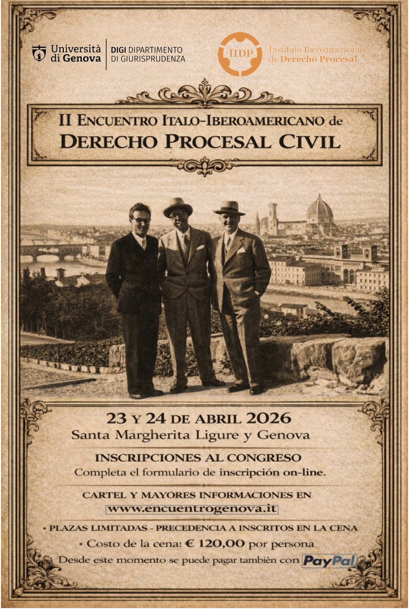 Imperdible para procesalistas iberoamericanos: encuentrogenova.it
