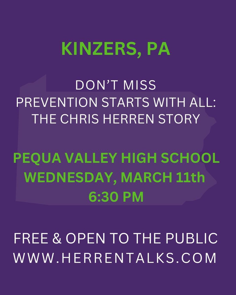 HerrenTalks's tweet photo. TONIGHT at 6:30PM Chris Herren will be speaking at Pequa Valley High School in Kinzers, PA. The presentation is FREE and OPEN TO THE PUBLIC. See you there! #HerrenTalks #firstday #justone #PA https://t.co/ZXpyuroRv4