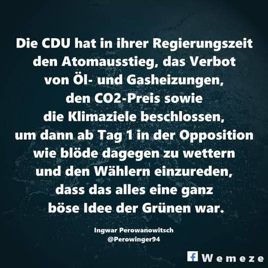 Die Volksverdummung einer CDU ist wahrlich Grenzenlos😌