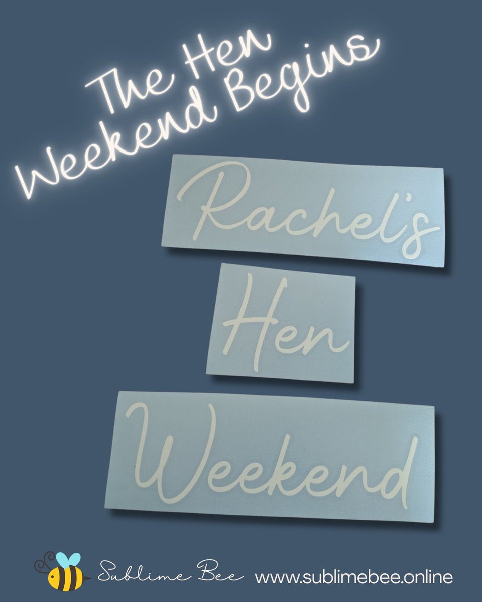 SublimeBeeshop's tweet image. Hen weekend vinyl decal.  Sublimebee.online

#HenParty #HenWeekend #BridalParty