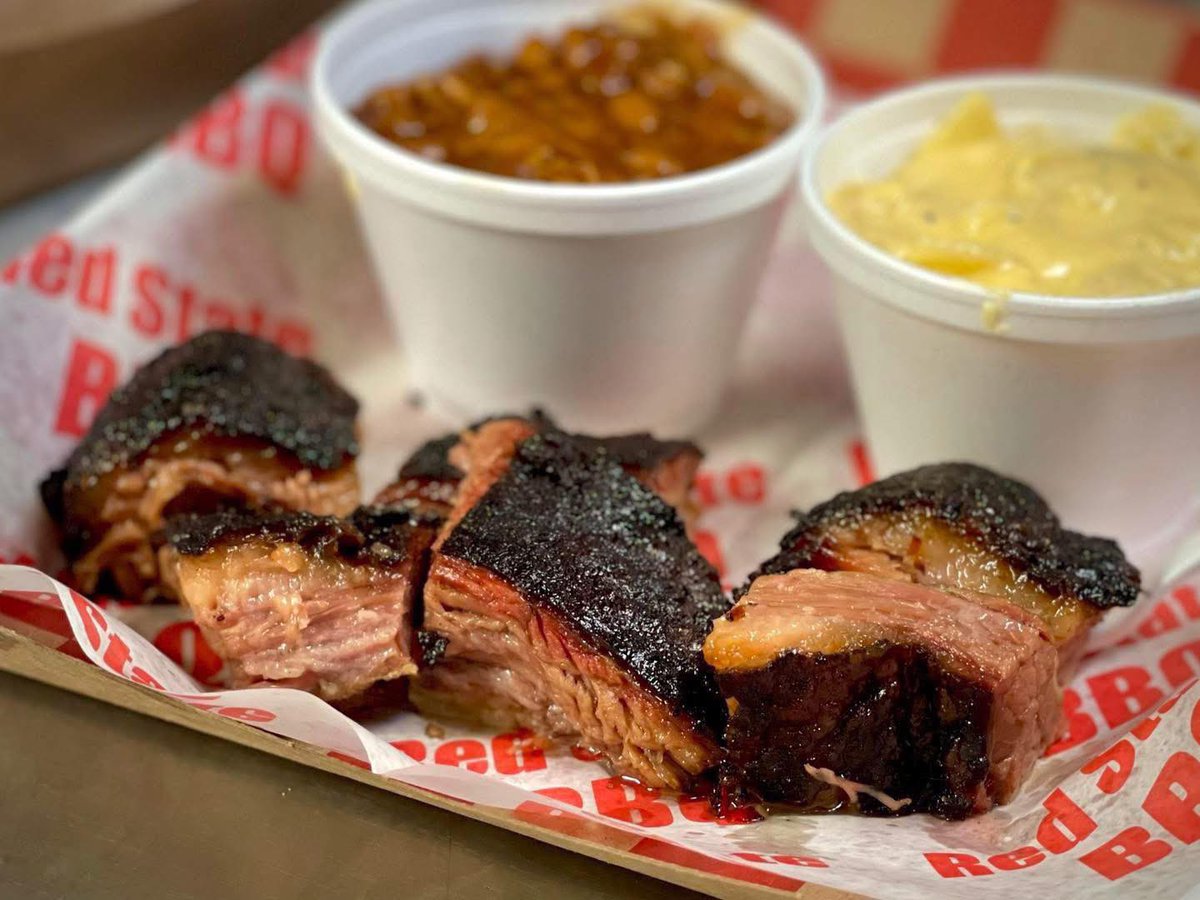 Cheer on the CATS with a double smoked brisket plate! Doors open at 11am 💙 

Can’t pop by? Order delivery on DoorDash!