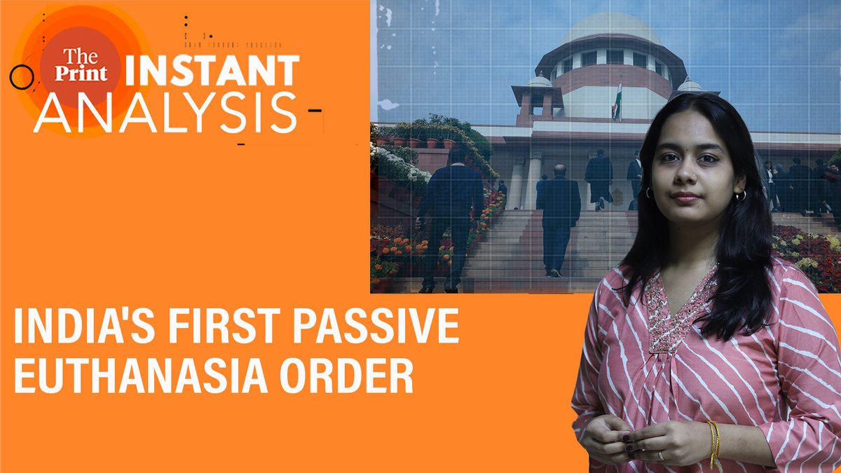 ThePrintIndia's tweet image. In a historic first, the Supreme Court of India permitted passive euthanasia for Harish Rana, allowing the withdrawal of life-sustaining treatment after extensive medical evaluation.

Ruchi Bhattar @ruchichic explains

ThePrint #InstantAnalysis

youtu.be/Ma-h30Ugalg