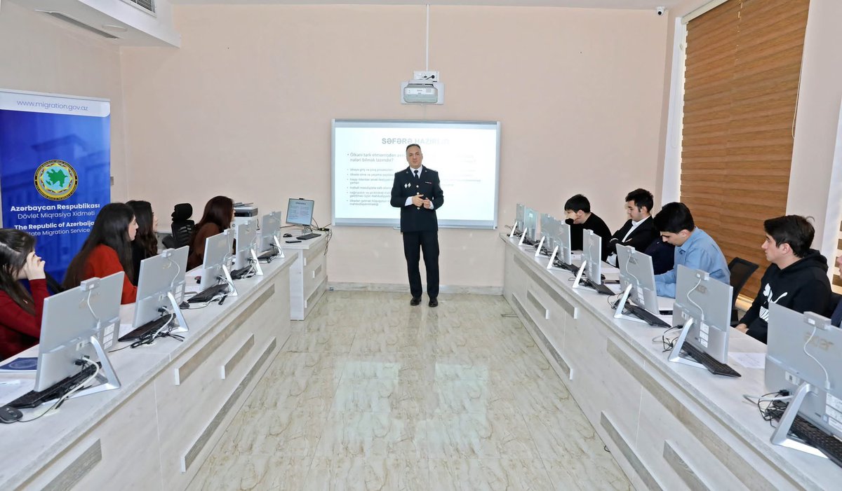 RTCM_Azerbaijan's tweet photo. The Regional Training Center on Migration successfully conducted a series of trainings within the framework of the “Migration School-8” project. 🌍📚
#StateMigrationService #RTCM #MigrationSchool #ArtificialIntelligence #PublicAdministration #Innovation #HumanRights https://t.co/W5dsv7M4Fy