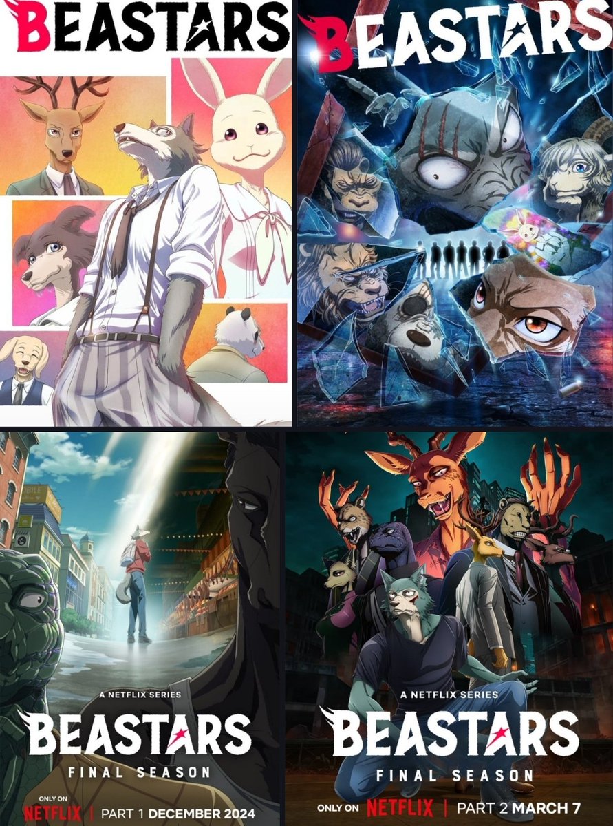 Beastars Poster from all seasons (2019 - 2021 - 2024 - 2026)
