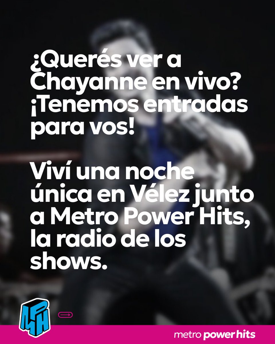 mph951fm's tweet photo. 🔥 SORTEO CHAYANNE 🔥
¿Y si el viernes cantás Torero en Vélez? 😏🎤

En Metro Power Hits te regalamos entradas para ver a Chayanne en vivo el viernes 13 de marzo en Vélez 🎟️ https://t.co/7H53YC9xPY