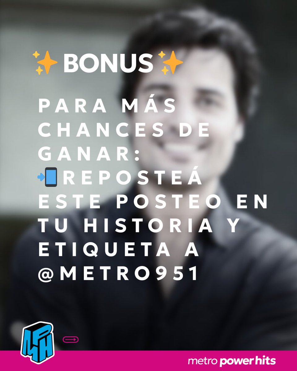 mph951fm's tweet photo. 🔥 SORTEO CHAYANNE 🔥
¿Y si el viernes cantás Torero en Vélez? 😏🎤

En Metro Power Hits te regalamos entradas para ver a Chayanne en vivo el viernes 13 de marzo en Vélez 🎟️ https://t.co/7H53YC9xPY