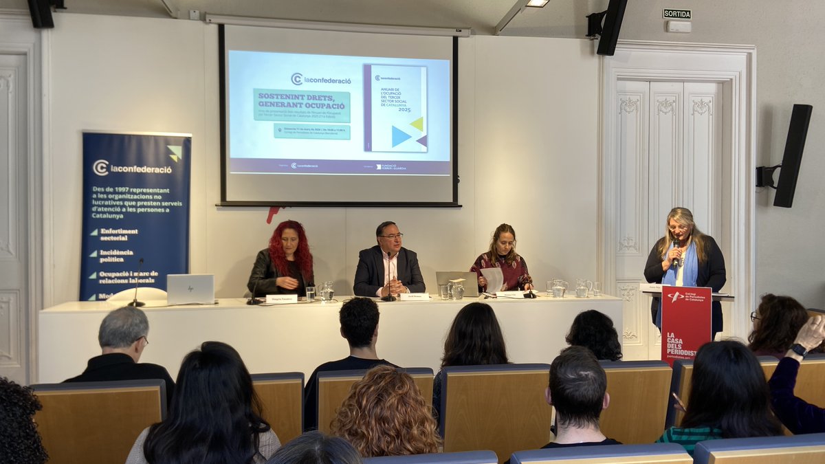 LaConfederacio's tweet photo. 📊 @LaConfederacio presenta l'#Anuari de l'Ocupació del #TercerSectorSocial 2025, l'onzena edició de l’estudi de referència sobre l’estat i l’evolució de l’ocupació al sector no lucratiu d'atenció a les persones. https://t.co/uWVevGBiFp