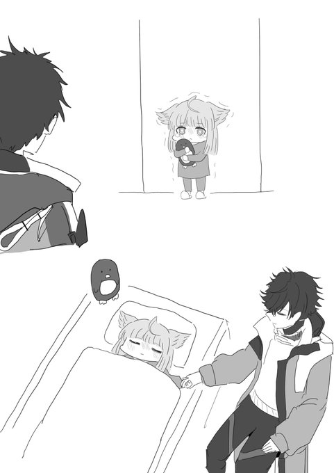 怖い夢を見たので眠れるまで管理人に手を繋いで貰った子供ペリカ