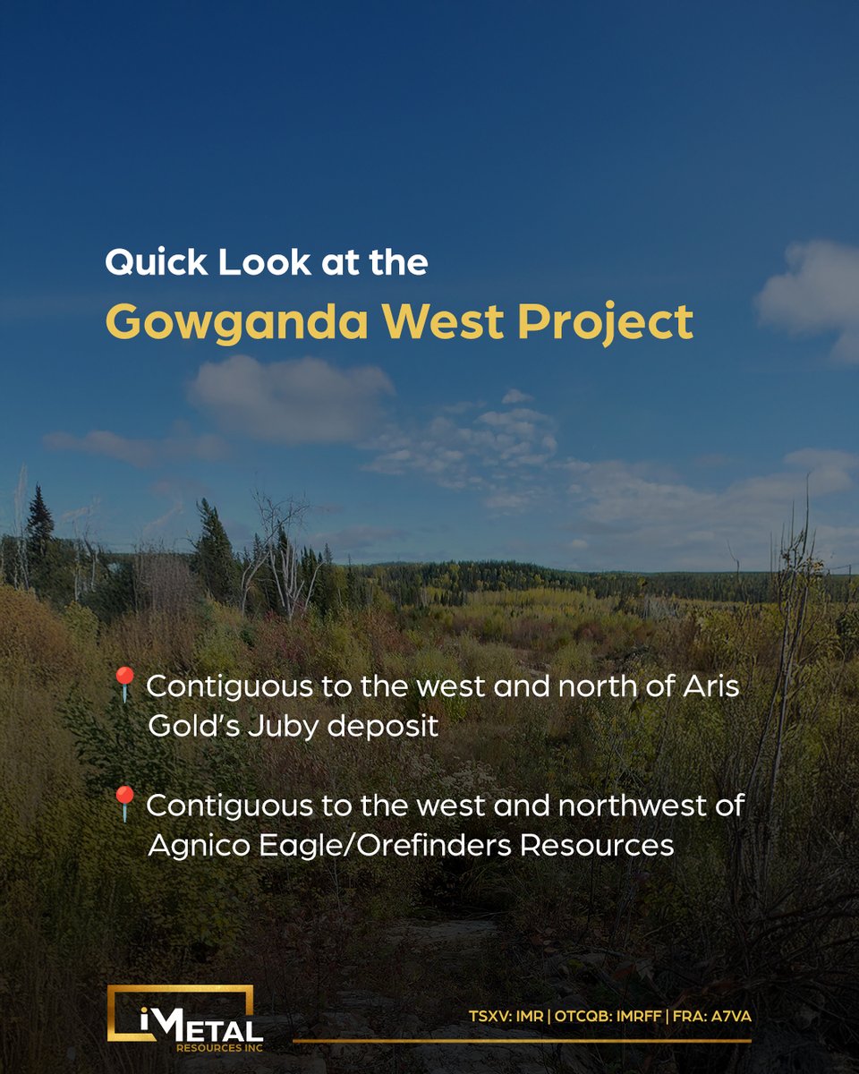 Thanks to its prime location, the Gowganda West Project in Ontario offers strong exploration potential.

Discover: ordnl.link/1zQs4VF

🇨🇦 #TSXV: $IMR $IMR.V 🇺🇸 #OTCQB: $IMRFF 🇩🇪 #FSE: #A7VA