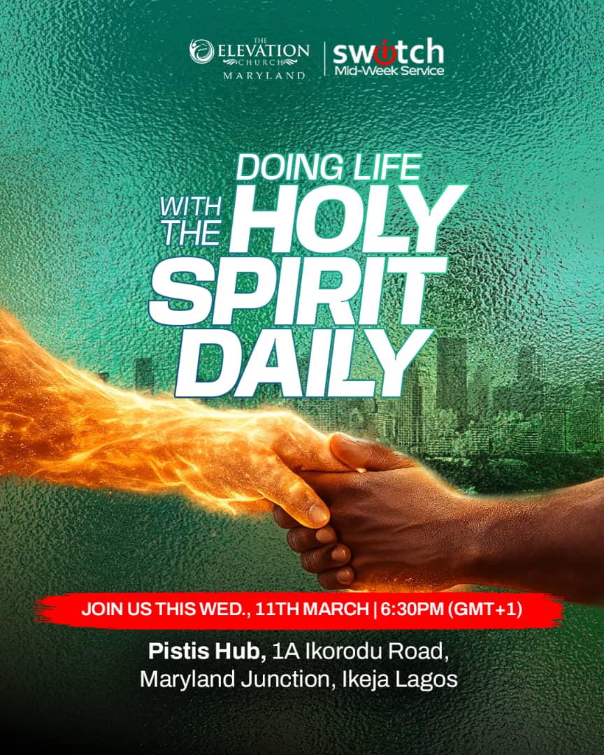 elevationMD's tweet photo. Life was never meant to r lived alone.
When we walk with the Holy Spirit daily, He guides, teaches, and strengthens us for every step.
Join us later today at 6:30 pm, as we learn how to do life with Him.
#PreSwitch starts by 5:30 pm
See you there.
#Switch
#TECM
#ElevationMD https://t.co/p9OqZcXNPl