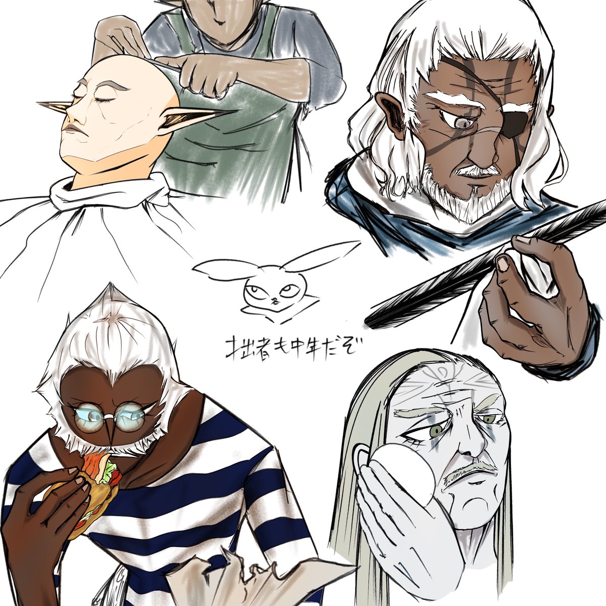 GaHaRon33's tweet image. #Metaphor #メタファー
#atlusfaithful 
おっさんとジジイを描くのは楽しい