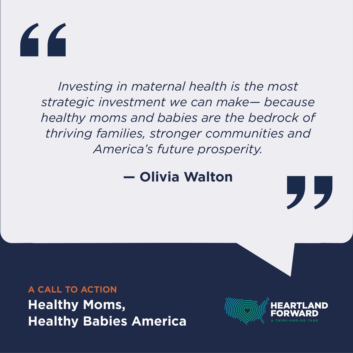HeartlandFwd's tweet photo. This week, we released Healthy Moms, Healthy Babies America – a Call to Action to improve maternal health.  The U.S. has the highest maternal mortality rate in the developed world, and it has more than doubled since the 1980s. Yet 84% of maternal deaths are preventable.

Our goal: cut U.S. maternal mortality in half over the next five years by:
•  Improving prenatal care
•  Strengthening postpartum care
•  Making maternal health good business

Heartland Forward's Maternal and Child Health Center for Policy and Practice has partnered with policymakers, providers and community organizations to drive lasting improvements in care and support for moms at every step—because strong, healthy mothers build strong, healthy communities.

Read our Call to Action and join our campaign: https://t.co/qSqkTcBPaq