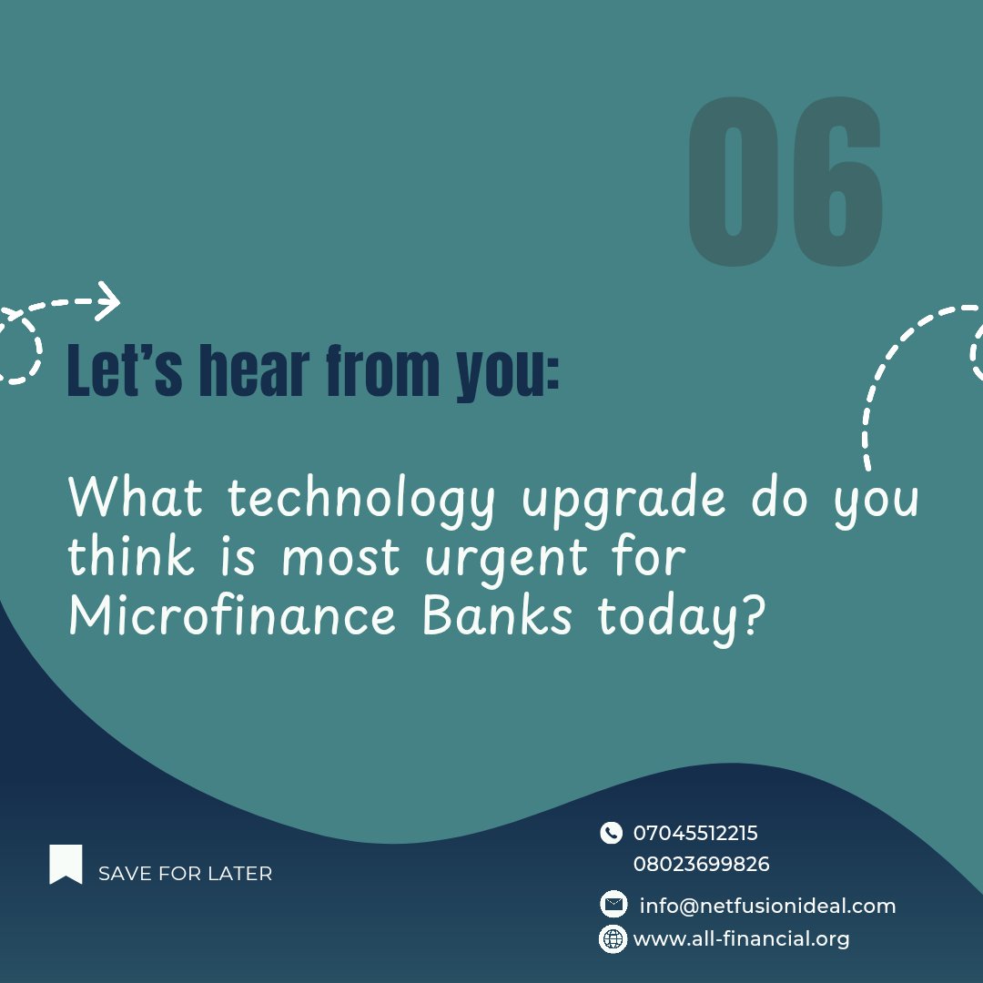 netfusionltd's tweet photo. Microfinance banks are evolving fast in Nigeria.
With millions relying on MFBs for loans &amp; financial services, technology is becoming the real competitive advantage.
Swipe to see 5 tech shifts shaping microfinance banking.
💬 Which upgrade is most urgent? #Asherkine #Netfusion https://t.co/FQxsVhS5kK
