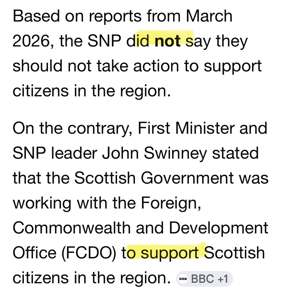 Answering a question from Steven Flynn at PMQs today, Starmer stated that the SNP said, that they should not take action to support citizens in the region. (Adjacent to Iran)
He lied !