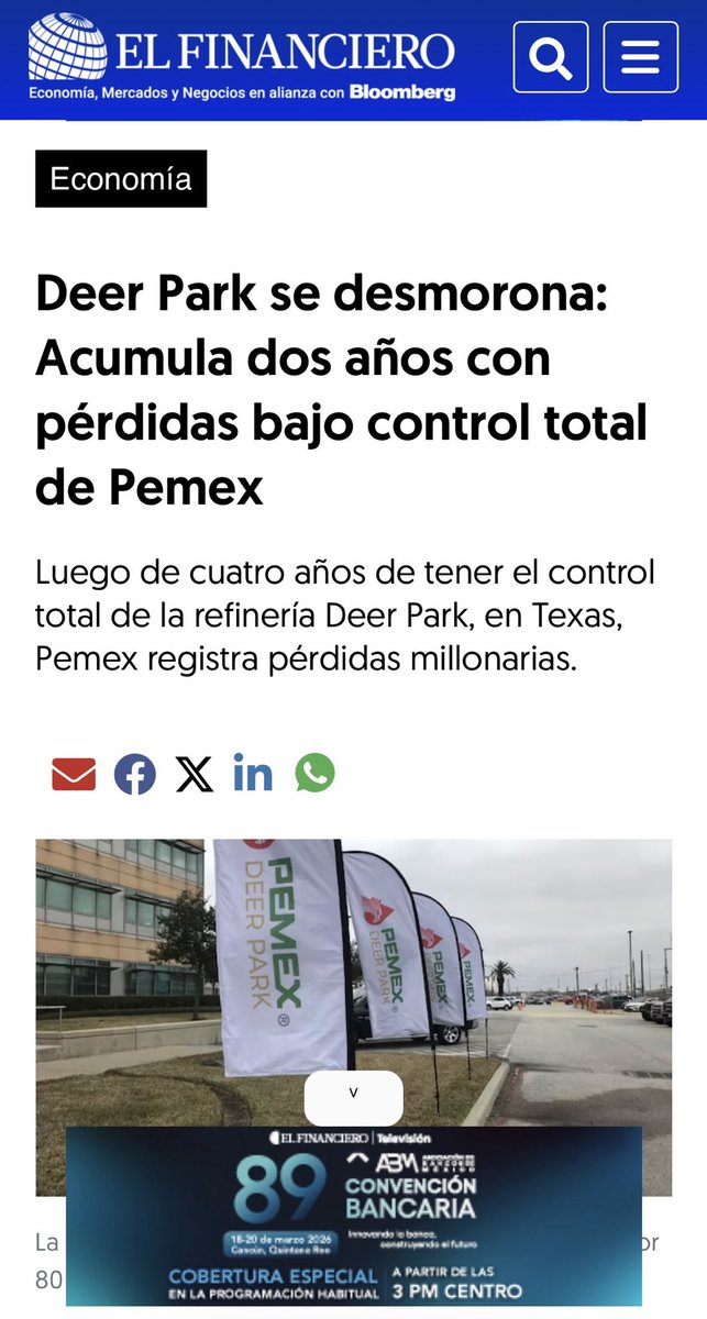🔴 Pemex pierde hasta en Deer Park !