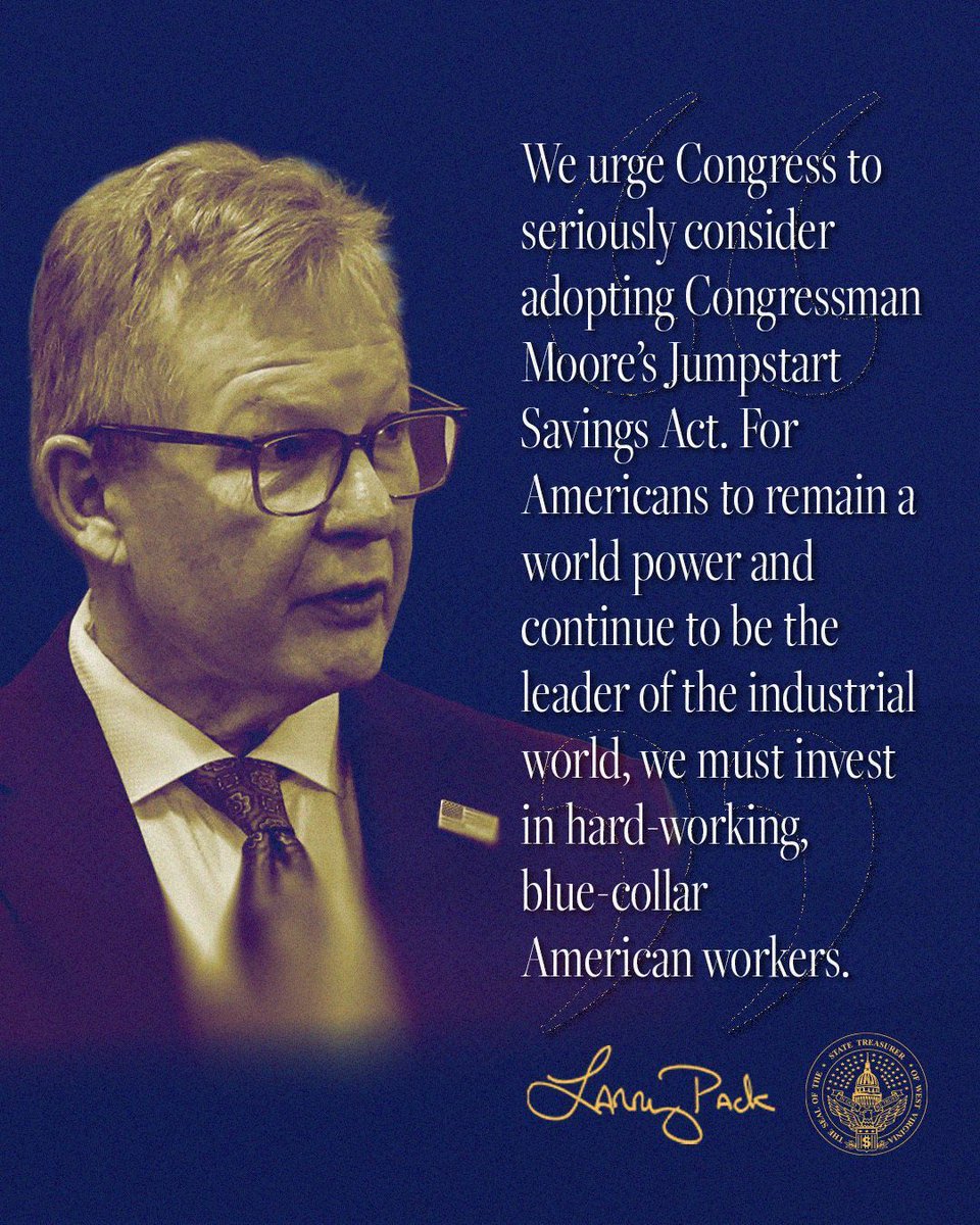 WVTreasury's tweet photo. .@RepRileyMoore created the West Virginia Jumpstart Savings Program when he was our state Treasurer. The Jumpstart Savings Act will help Americans save tax-free for careers in the trades, skilled labor, and apprenticeship-based professions while strengthening the nation’s workforce as the United States rebuilds its manufacturing and industrial base. 

Read more here: https://t.co/026E37AmK6