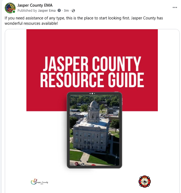 Jasper County EMA tweet media