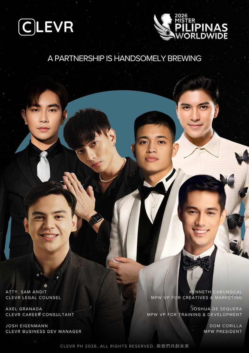 ClevrPH's tweet photo. Mister Pilipinas Worldwide (MPW) has officially partnered with CLEVR PH, designating us as the “Official Skills Development Partner” for this year’s pageant season.

#CYourFuture #MisterPilipinasWorldwide https://t.co/QZ7Y7Y8sUX