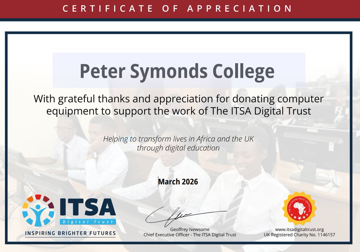 The ITSA Digital Trust -formerly IT Schools Africa tweet media
