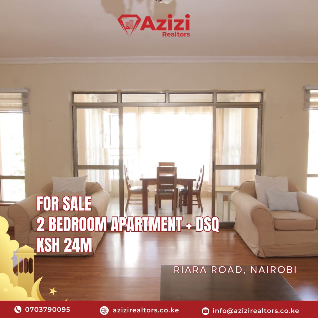 AziziRealtors's tweet image. Finally, a 2-bedroom where the bedrooms actually fit beds. 
Add a proper DSQ, 5th floor light, generator, borehole, 2 parking spots. 
Riara Road. 
KES 24M.

This is how family living should feel.

📞 0703790095 for tour.
#RealEstateInvestment #NairobiHomes