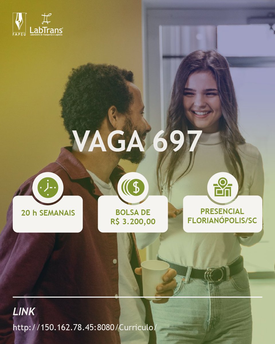 🚨 Oportunidade de Doutorado no LabTrans/UFSC!

Se você é da área de Arquitetura e Urbanismo ou Engenharia Civil e tem interesse em atuar com projetos em BIM, essa pode ser a oportunidade ideal para você desenvolver pesquisa aplicada junto ao LabTrans.

💼 Atividades:
• Apoiar